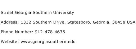 Street Georgia Southern University Address Contact Number