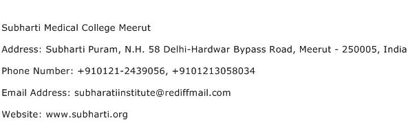 Subharti Medical College Meerut Address Contact Number