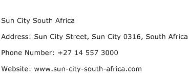 Sun City South Africa Address Contact Number