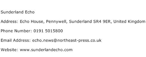 Sunderland Echo Address Contact Number