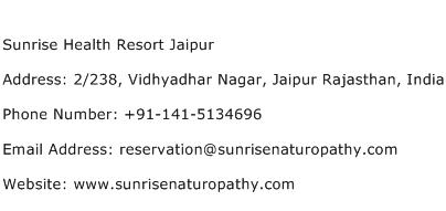 Sunrise Health Resort Jaipur Address Contact Number