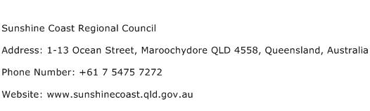 Sunshine Coast Regional Council Address Contact Number