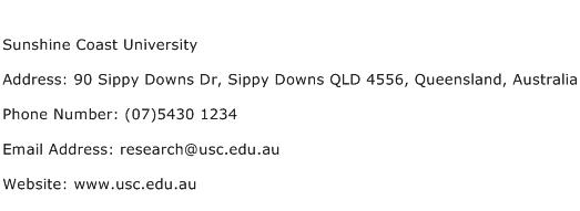 Sunshine Coast University Address Contact Number