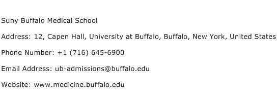 Suny Buffalo Medical School Address Contact Number