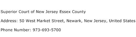 Superior Court of New Jersey Essex County Address Contact Number