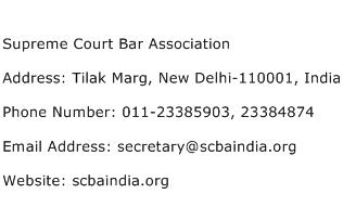 Supreme Court Bar Association Address Contact Number