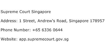 Supreme Court Singapore Address Contact Number
