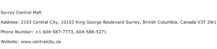 Surrey Central Mall Address Contact Number