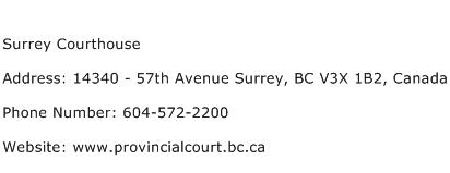 Surrey Courthouse Address Contact Number