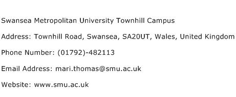 Swansea Metropolitan University Townhill Campus Address Contact Number