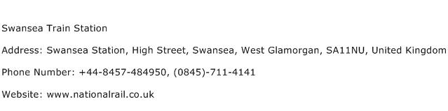 Swansea Train Station Address Contact Number