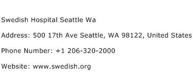 Swedish Hospital Seattle Wa Address Contact Number