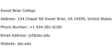 Sweet Briar College Address Contact Number
