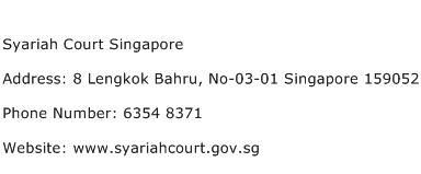 Syariah Court Singapore Address Contact Number