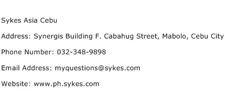 Sykes Asia Cebu Address Contact Number