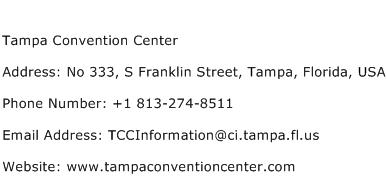 Tampa Convention Center Address Contact Number