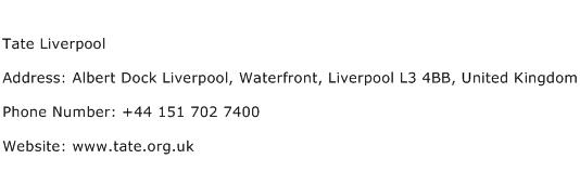 Tate Liverpool Address Contact Number