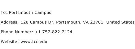 Tcc Portsmouth Campus Address Contact Number