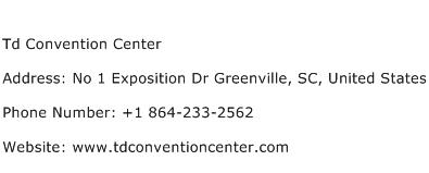 Td Convention Center Address Contact Number