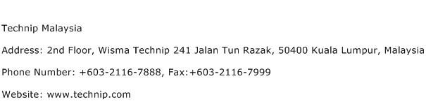 Technip Malaysia Address Contact Number