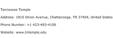 Tennessee Temple Address Contact Number