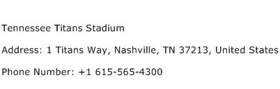 Tennessee Titans Stadium Address Contact Number
