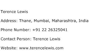 Terence Lewis Address Contact Number
