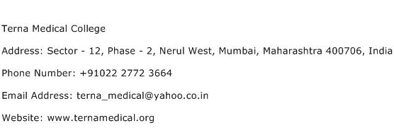 Terna Medical College Address Contact Number