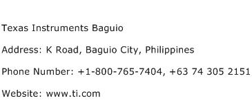 Texas Instruments Baguio Address Contact Number