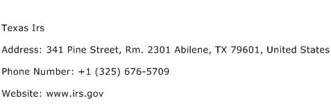 Texas Irs Address Contact Number