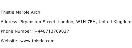 Thistle Marble Arch Address Contact Number