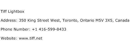 Tiff Lightbox Address Contact Number