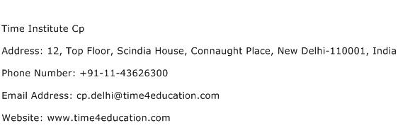 Time Institute Cp Address Contact Number