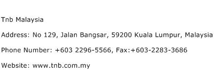 Tnb Malaysia Address Contact Number