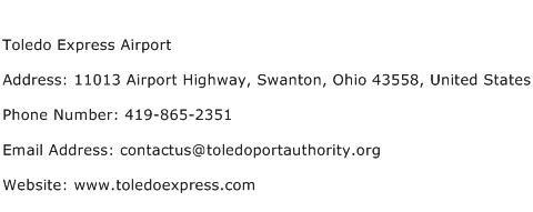 Toledo Express Airport Address Contact Number