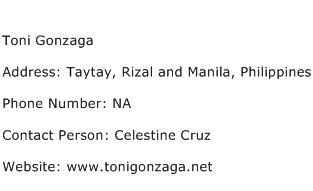 Toni Gonzaga Address Contact Number