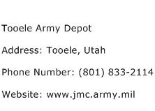 Tooele Army Depot Address Contact Number