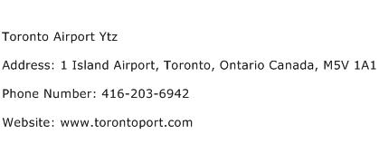 Toronto Airport Ytz Address Contact Number
