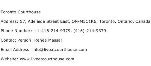 Toronto Courthouse Address Contact Number