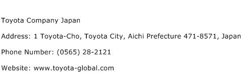 Toyota Company Japan Address Contact Number
