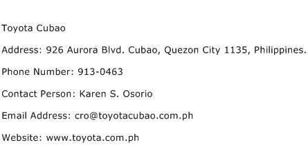Toyota Cubao Address Contact Number