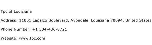 Tpc of Louisiana Address Contact Number