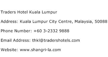 Traders Hotel Kuala Lumpur Address Contact Number
