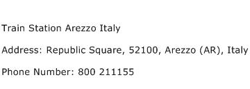 Train Station Arezzo Italy Address Contact Number