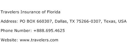 Travelers Insurance of Florida Address Contact Number