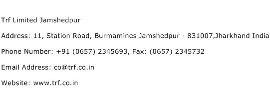 Trf Limited Jamshedpur Address Contact Number
