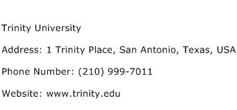 Trinity University Address Contact Number