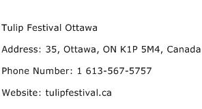 Tulip Festival Ottawa Address Contact Number