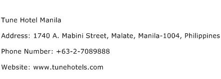 Tune Hotel Manila Address Contact Number