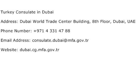 Turkey Consulate in Dubai Address Contact Number